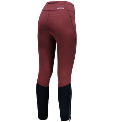 L.I.M Comp Tights Women Maroon Red/True Black