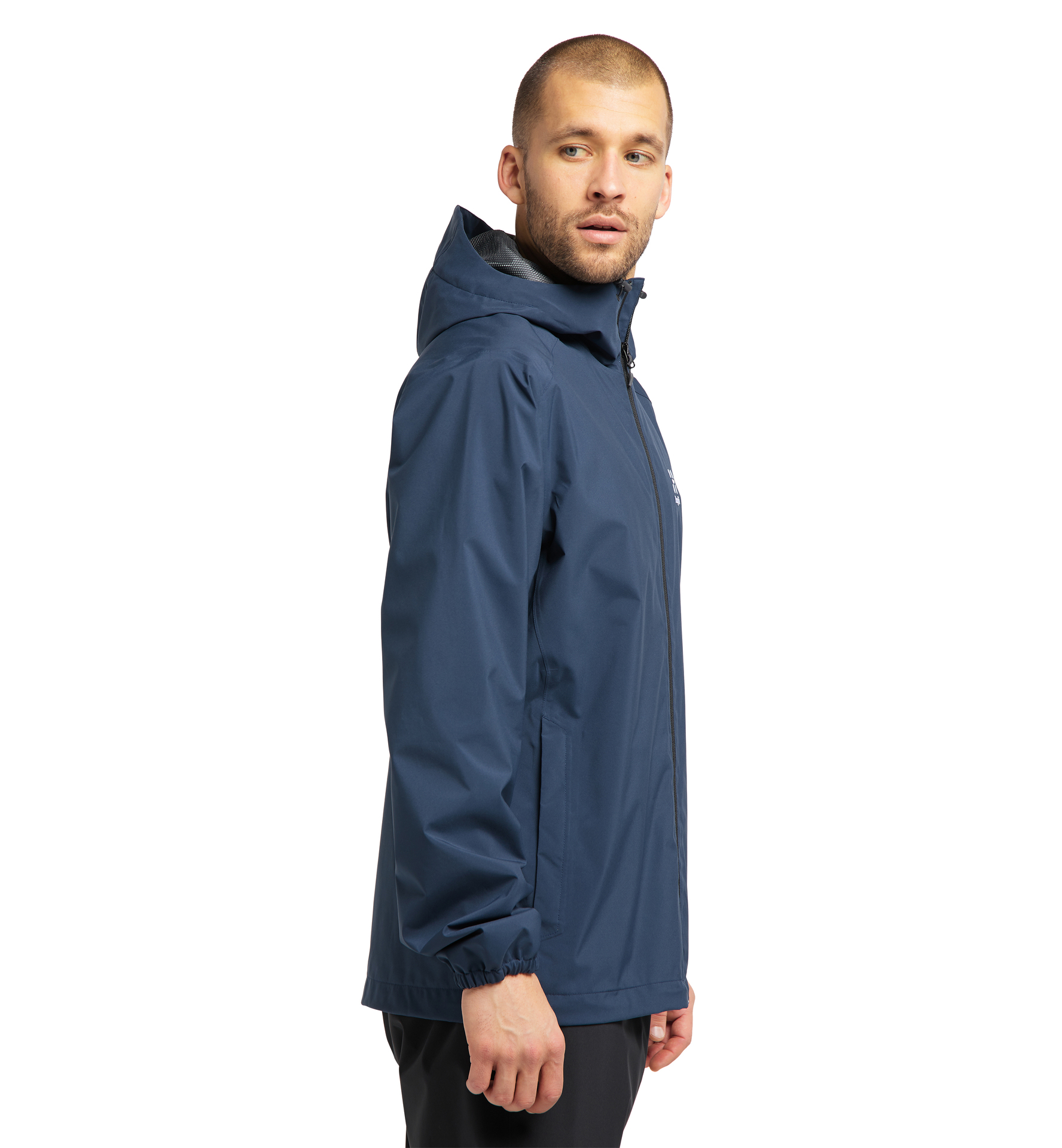 Haglofs Mens Buteo Waterproof Jacket Top Navy Blue Sports Outdoors Full Zip 