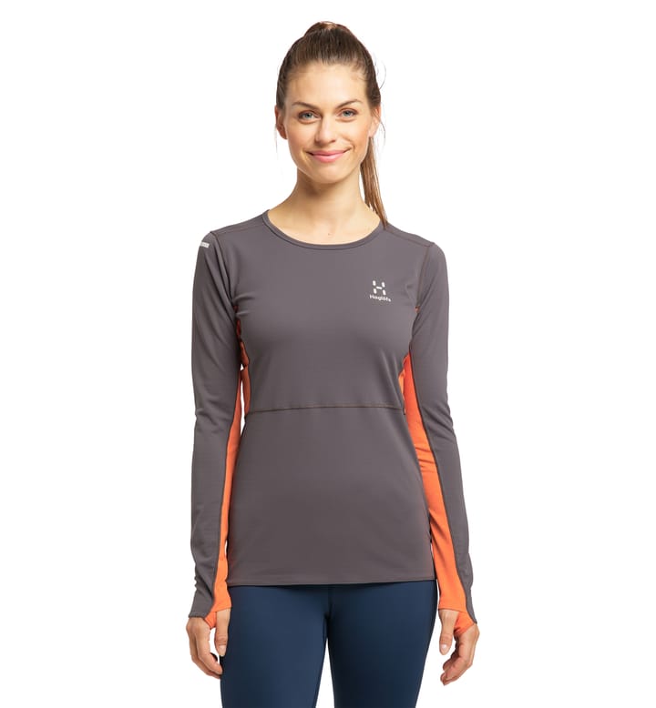 L.I.M Crown LS Tee Women, L.I.M Crown LS Tee Women Magnetite/Flame Orange L.I.M Crown LS Tee Women, L.I.M Crown LS Tee Women Magnetite/Flame Orange