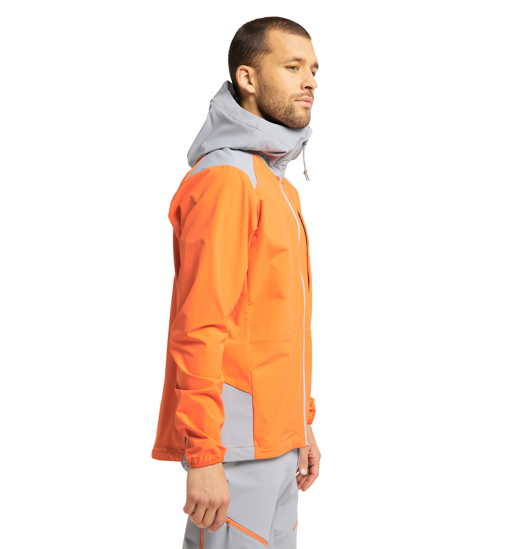 Discover Touring Jacket Men | Flame Orange/Concrete - Haglöfs