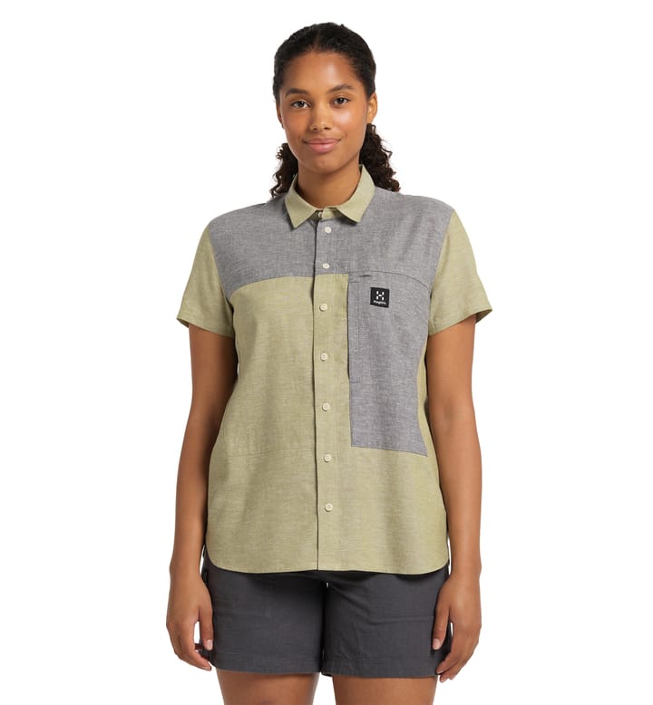 Dal Short Sleeve Shirt Women, Dal SS Shirt Women Thyme Green/Magnetite